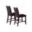 Ensemble de 2 chaises à hauteur de comptoir rembourrées Leroux, finition espresso