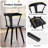 Black Solid Wood Dining Arm Chairs With Curved Back