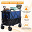 Chariot utilitaire extra long, chariot pliable avec roues tout-terrain et freins pour le camping, la plage et les sports de plein air-122722448