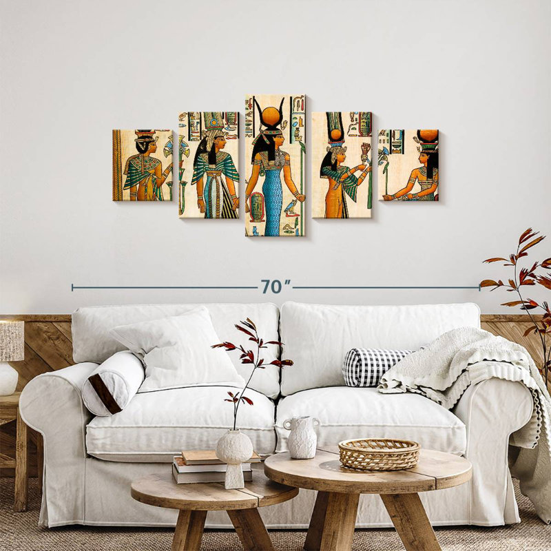 La reine Néfertari offre des papyrus, H 24 po x l 55 po