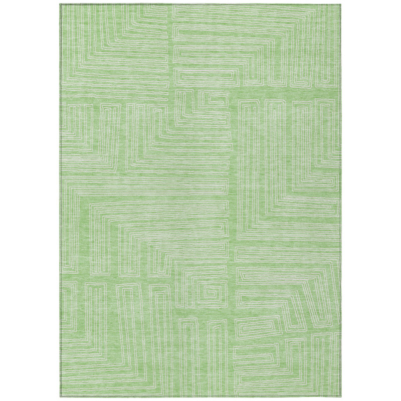 Clayra Mint Washable Indoor-Outdoor Rug - , 10' x 14'