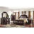 1Pc Traditional Style Faux Leather Upholstered Headboard Button Tufted Formal Bedroom Furniture Formal Queen Sleigh Bed Antique Brown Finish-2027466066-2027466067