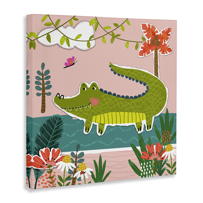 «Alligator In Swamp Canvas» par Tina Finn, H 24 po x l 24 po