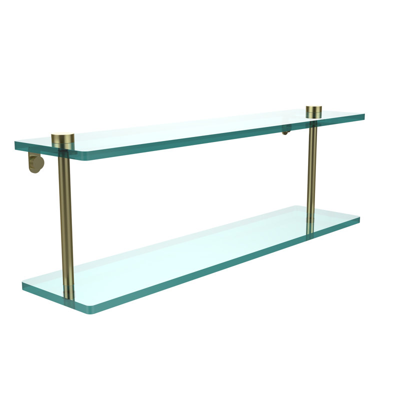 Gober 2 Piece Tiered Shelf, Satin Brass, 22"