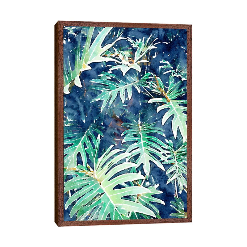Rain And Leaves - Painting on Canvas, Classic Brown Wood Framed, 66.04cm H x 45.72cm W x 3.81cm D