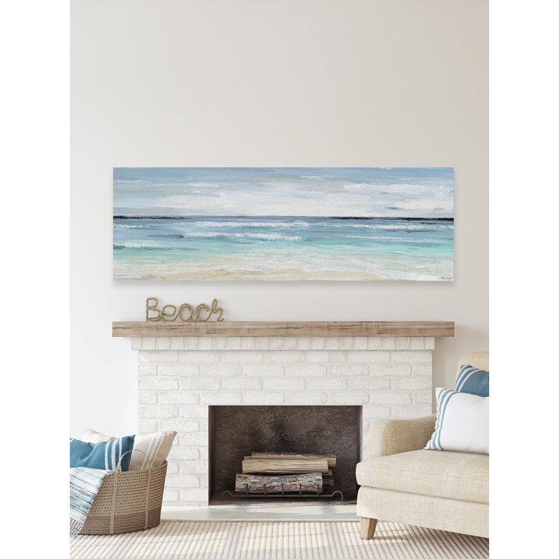 Large Blue and White Coastal Canvas Landscape Art