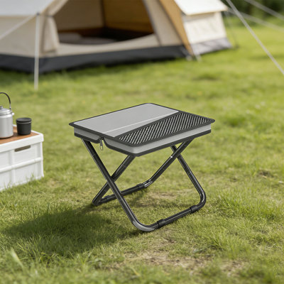 Camping Stool 2-in-1 Foldable Camping Stool & Sling Bag  Portable Fold Fishing Chair Lightweight Camping Seat for Outdoor Activities(Black)