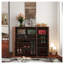 Armoire à chaussures à 5 niveaux en noyer avec tablettes réglables - Range-chaussures en bois avec portes à persiennes pour entrée, couloir, chambre à coucher