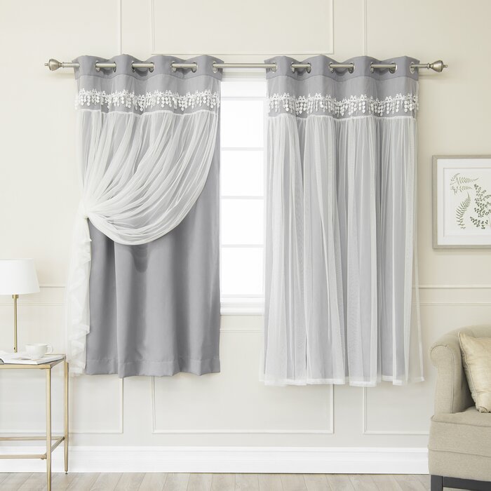 August Grove® Loar Polyester Room Darkening Curtain Pair & Reviews ...