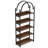 5-Shelf Arched Bookcase, Industrial Metal Etagere Open Bookshelf, Rustic Wood Shelf With Black Metal Frame(1, Brown+Black)