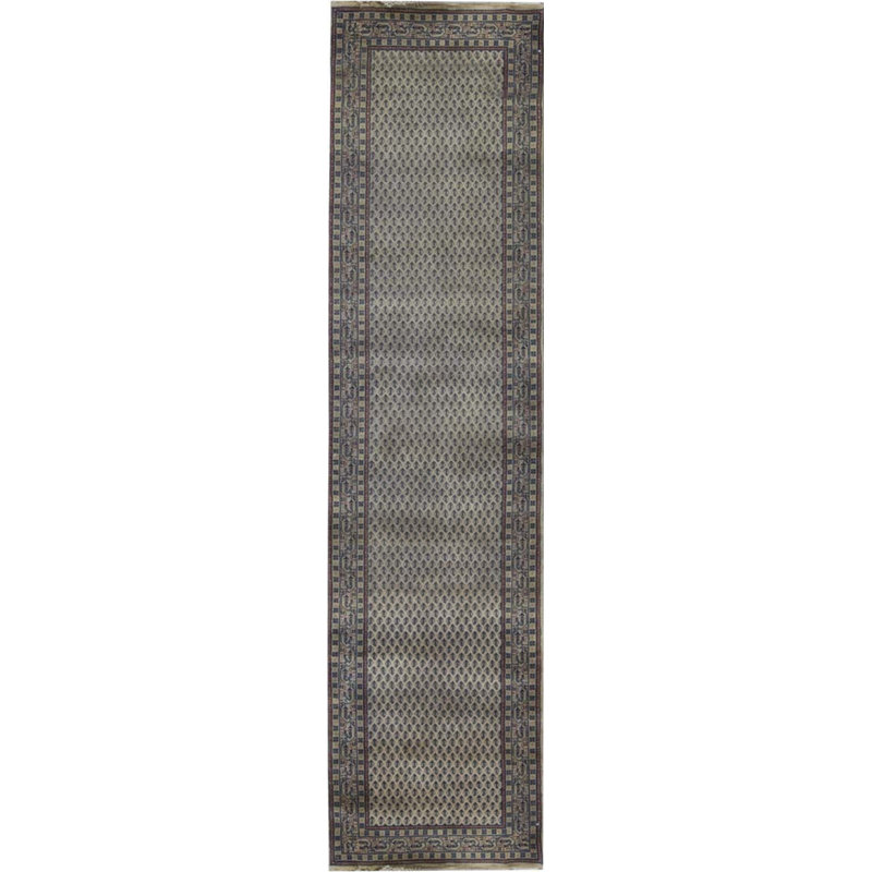 Hand-Knotted High-Quality Beige and Brown Runner