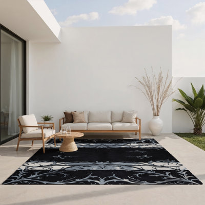Charcoal Garden Indoor And Outdoor Area Rug