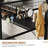 Twin Loft Bed with L-Shaped Desk, Metal Bunk Bed Frame with 2 Open Shelves & Decorative Mesh Panel, Guardrails & Ladder, No Box Spring Needed-316904229
