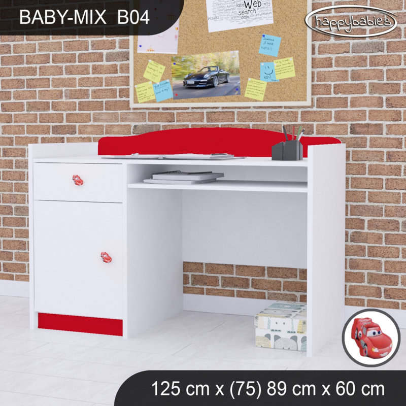 125cm Computer Desk, Red