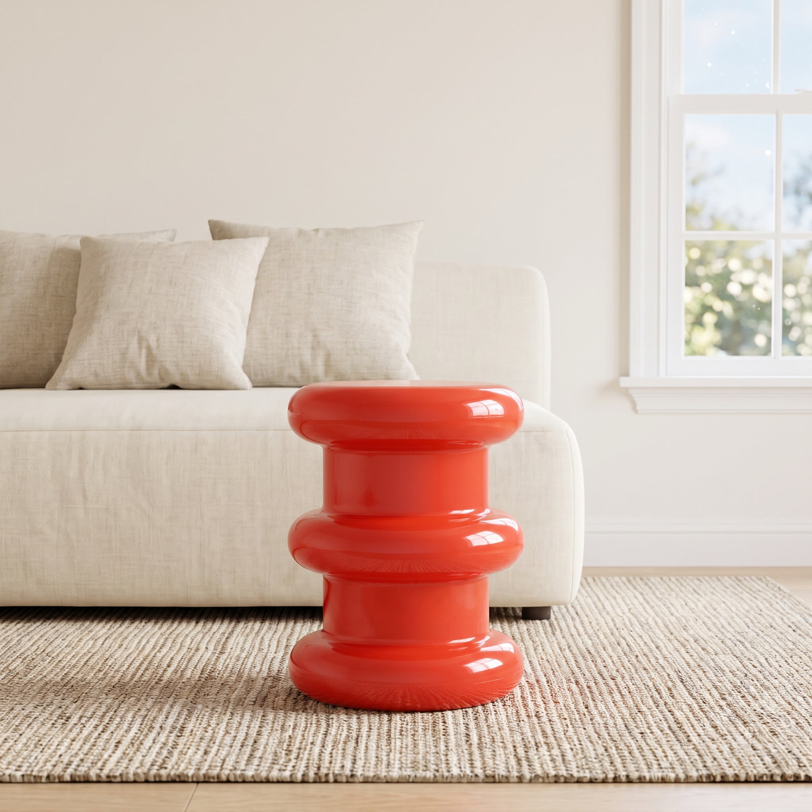 Pilastro Accent Stool, Red
