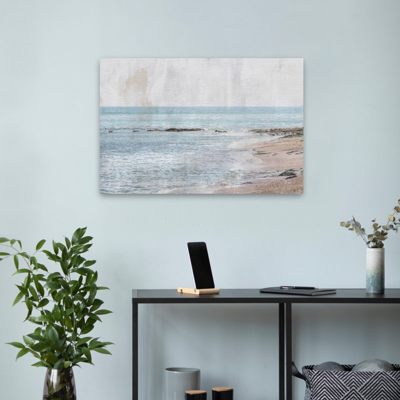 Secret Beach contemporain bleu plage brun, H 24 po x l 16 po