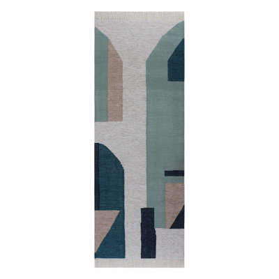 Lagoon Geometric Area Rug in Blue