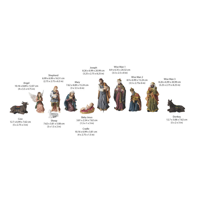 Ensemble 11 pièces crèches et mages