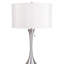 Lampe de table rétro en métal de 68,5 cm avec abat-jour cylindrique en lin blanc, lampe de lecture classique pour salon, chambre, bureau, culot E26 (100 W max.)