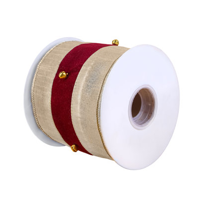0.03'' Handmade Striped Fabric Shatterproof Ribbon