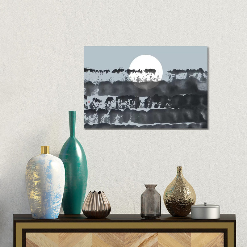 Hidden Moon N° 5 (Behind The Horizon) by Thoth Adan - Wrapped Canvas Gallery-Wrapped Canvas Giclée, 30.48cm H x 45.72cm W