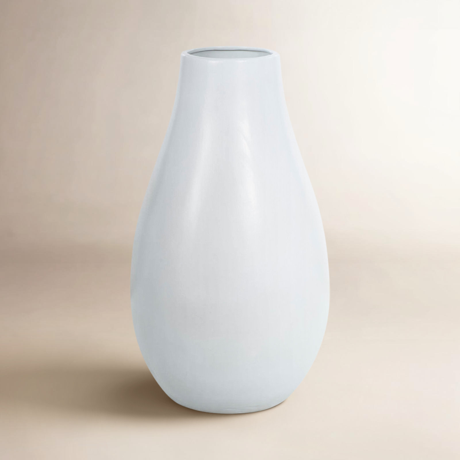 Mable Ceramic Table Vase, 20.35" H x 11.55" L x 11.55" W, White