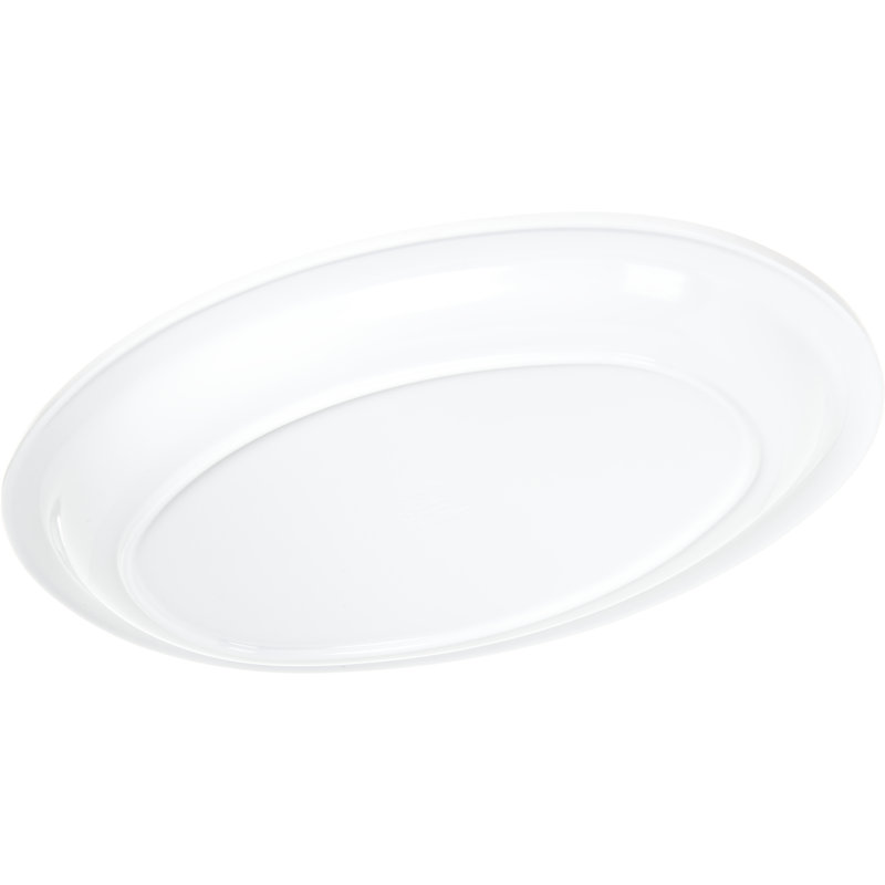 Plateau ovale en mélamine Asso, Blanc, H 1,19 po x l 9,75 po x P 13,5 po