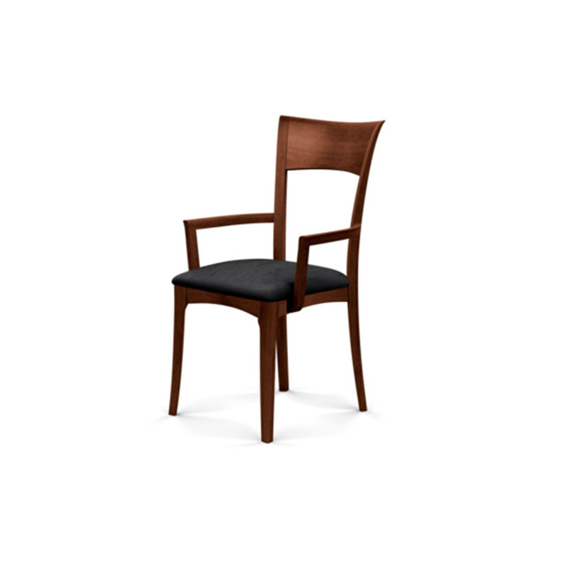 Ingrid 19.25'' H Upholstered Cherry Armchair, Cognac Cherry, Microseude Onyx