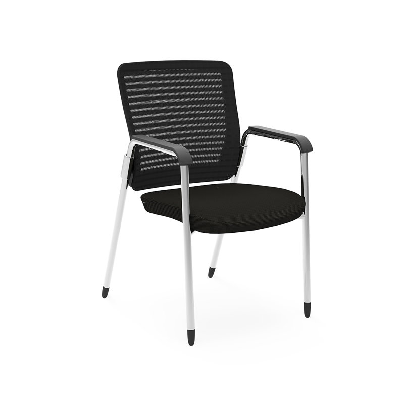 Chaise de salle d'attente en filet 23,51 "avec structure en métal, Noir