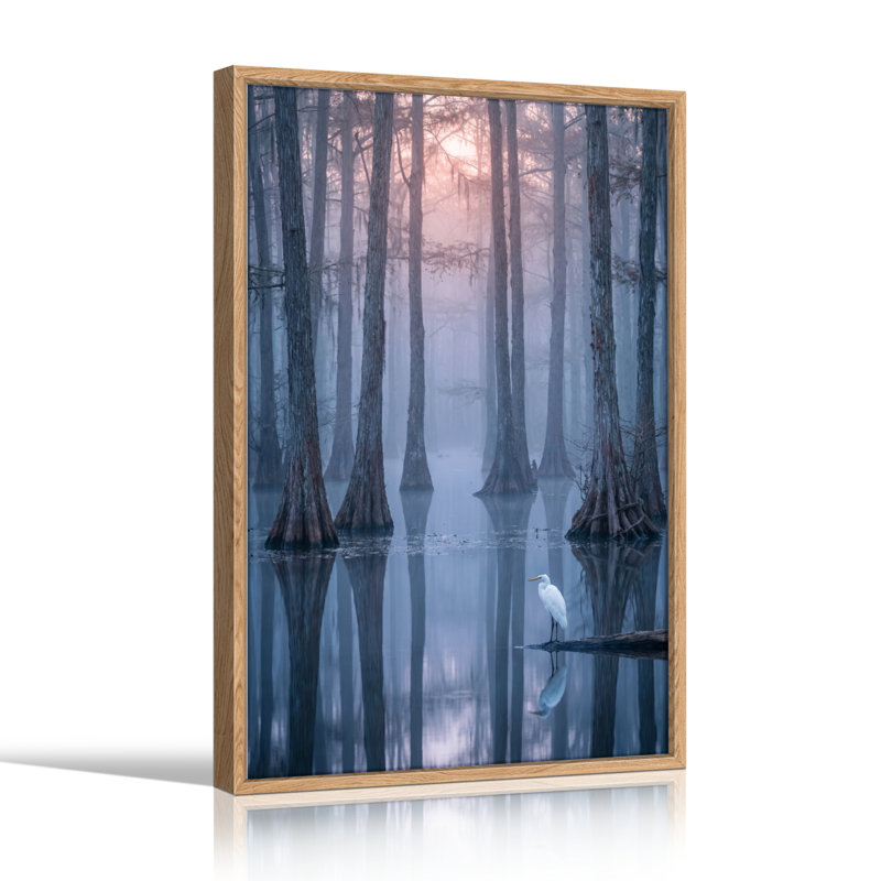 Ensemble de 1 tableau sur toile Forêt brumeuse, H 48 po x l 32 po, Naturel