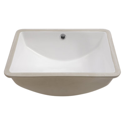 Hokku Designs Manviraj 18.5'' White Porcelain Rectangular Bathroom Sink with Overflow