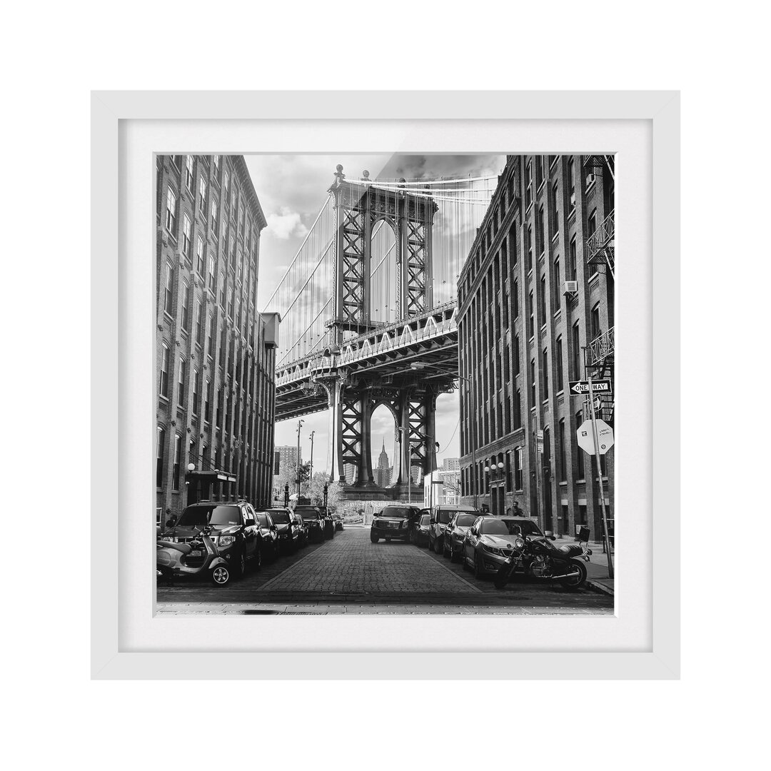 Gerahmter Grafikdruck Manhattan Bridge in America