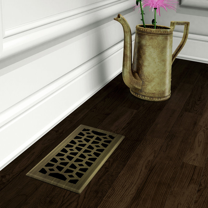 Imperial 4'' W Floor Vent Cover, 4" W x 10" L, Vintage Brass
