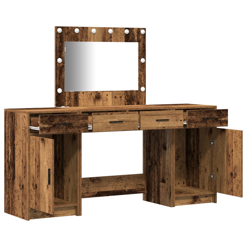 Dressing Table with Mirror, Old Wood