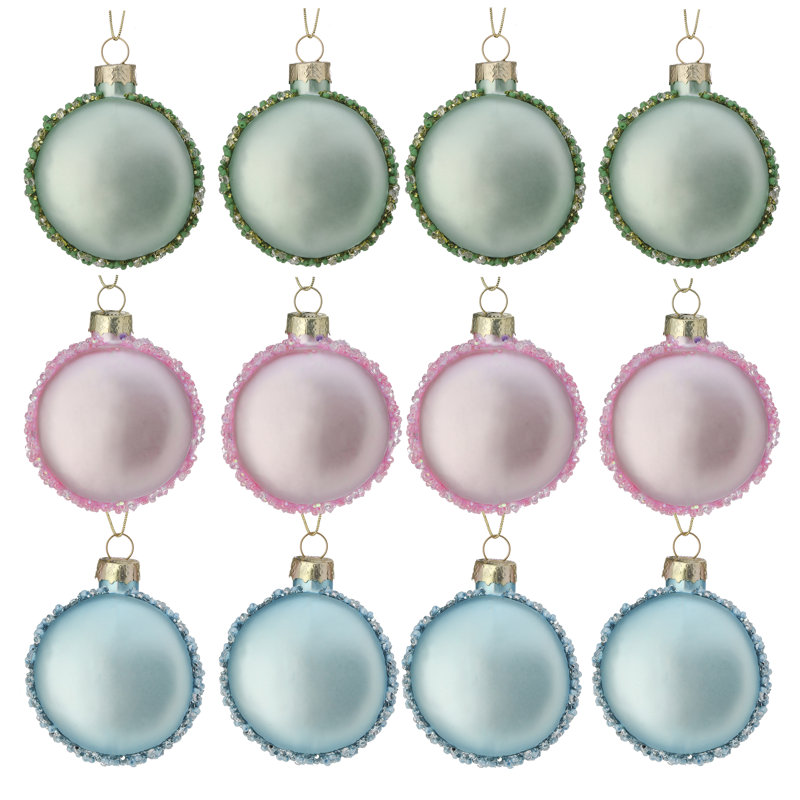 Glass Macaron Ornaments Set of 12