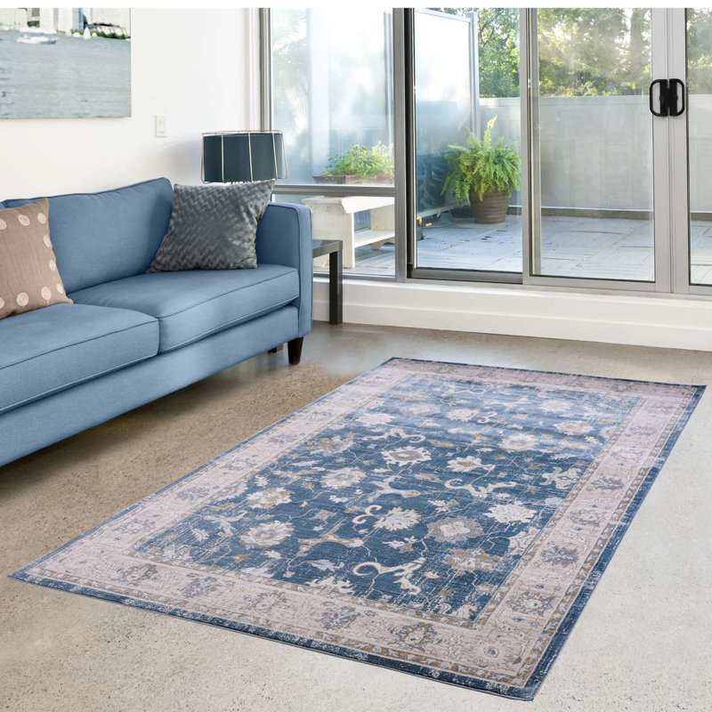 Tapis bleu Staton Southwestern, Rectangle 8 pi x 10 pi