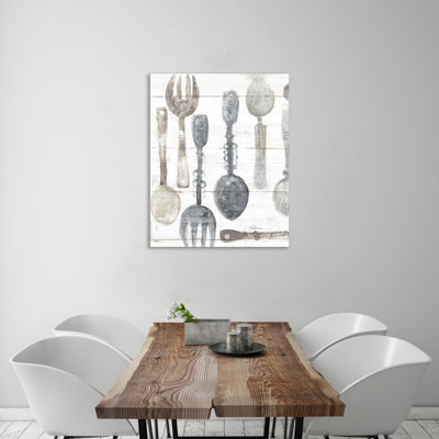 " Spoons And Forks II Neutral " by Albena Hristova Painting Print