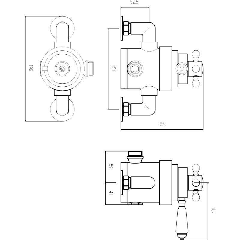 Edmunds Single Concealed Thermostatic Shower Valve