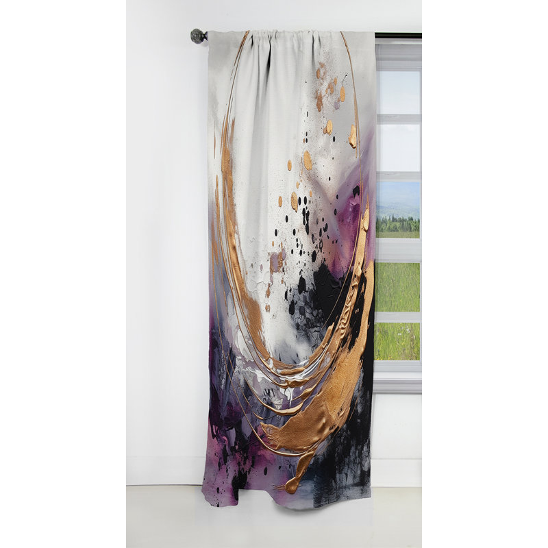 Stricker - Rideau occultant en marbre marbré abstrait - 1 panneau, L 52 po x L 120 po