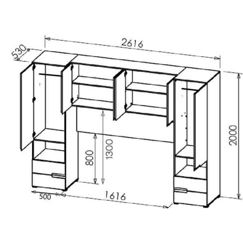 Nelta 6 Door Manufactured Wood Wardrobe
