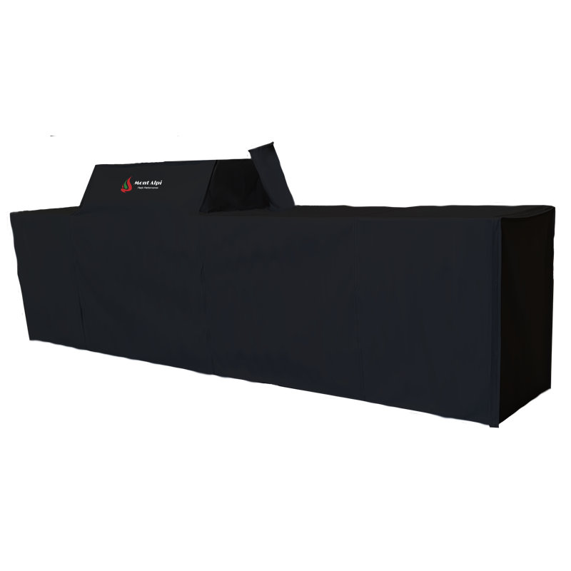Mont Alpi 805 Covmai805-bev Heavy Duty Water Resistant Weather Cover In Black For 6 Burner 132" Mai805-bev Mai805-dbev Mai805-bssbev Mai805-dbevfc Mai805-bssbevfc Modular Outdoor Kitchen Island Models