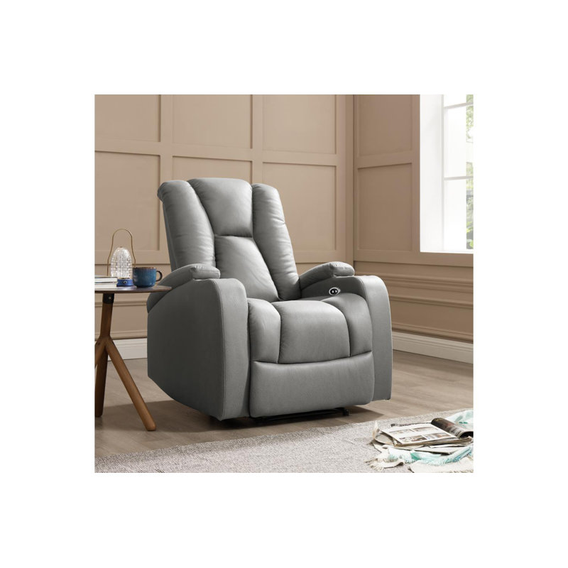 Cerri 86 Wide Recliner, Dark Grey