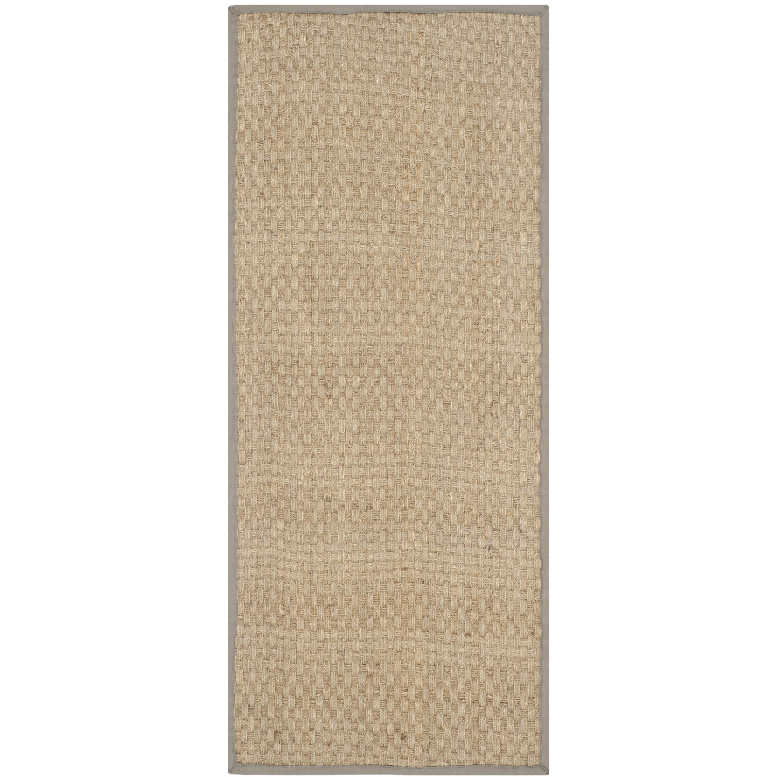 Lasone Natural Gray Seagrass Rug, Runner 2'6" x 12'