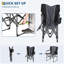 2-Pack Heavy Duty Camping Chairs with Side Table, Beverage Holder for Adults 400 lbs, Oversize Portable Folding Directors Chairs, Aluminum Outdoor Chair with Side Pocket, Portable for Fishing BBQs-421476621