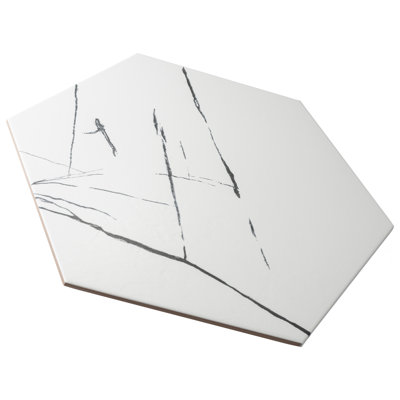 Visium Hex 17" x 20" Porcelain Marble Look Floor and Wall Tile