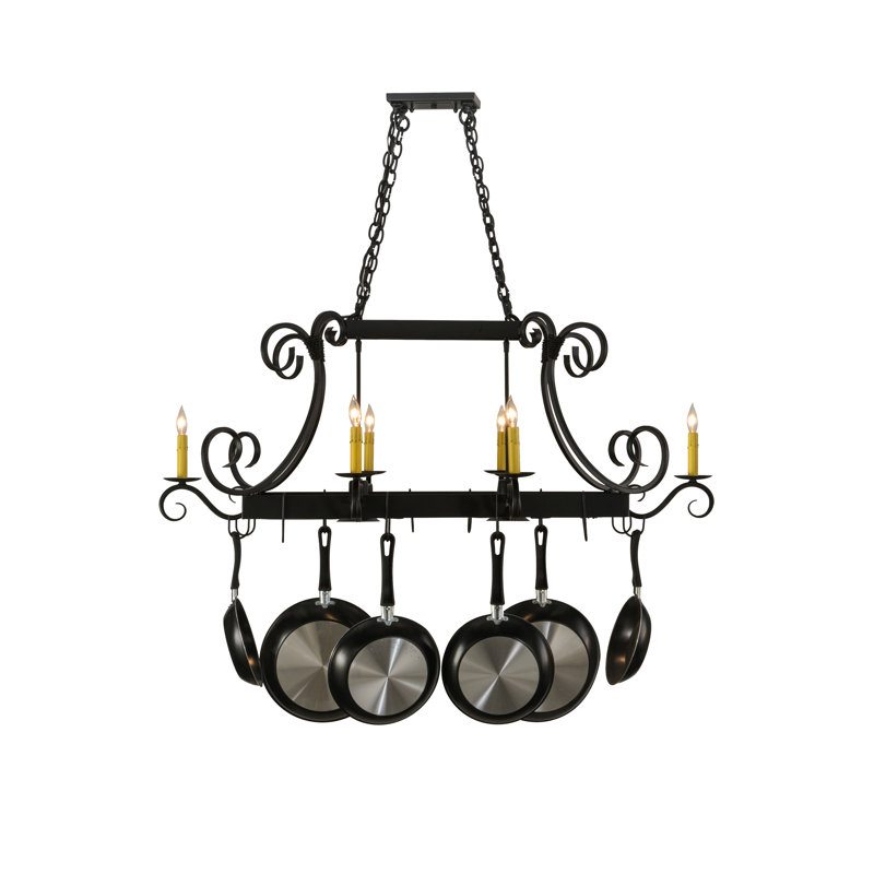 Caiden Metal Handcrafted Rectangle Pot Rack