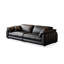 Canapé modulaire noir en cuir véritable-117810078-117810083