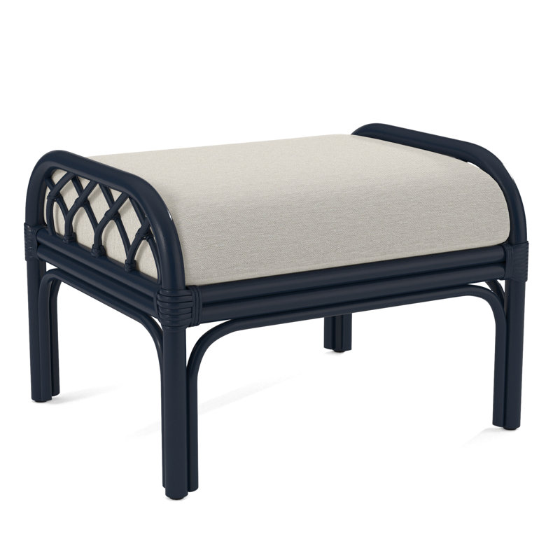 Edgewater Ottoman, Celery, White Performance Fabric; 0851-94