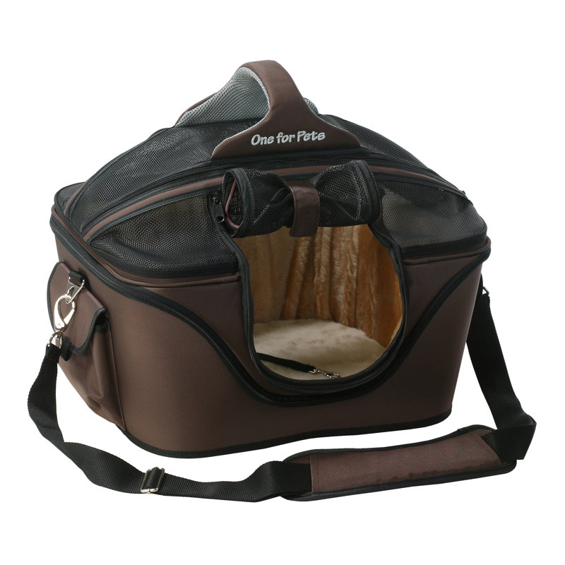 Extra Small Brown Soft Sided Airline Approved Pet Carrier