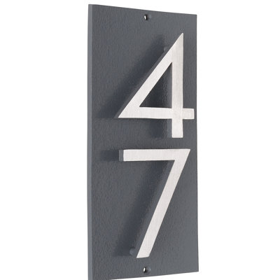 Plaque d'adresse murale flottante sur 1 ligne